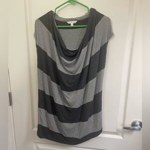 Cabi Women's Cowl Neck Striped Blouse Gray Size medium